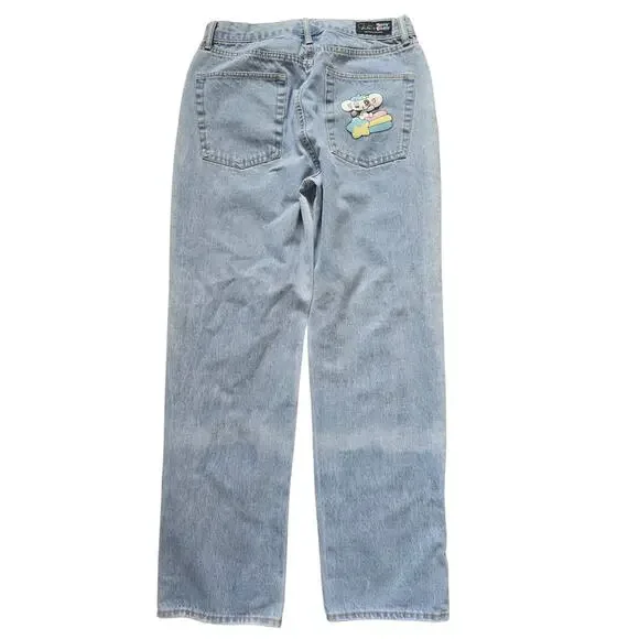 *NWT Teddy Fresh x Yurie Sekiya Womens Jeans Size 30 High Rise Straight Kawaii - Picture 3 of 9